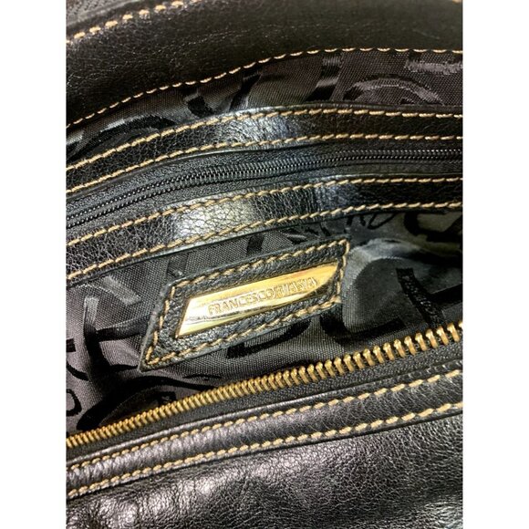 Francesco Biasia Black Leather Bag Large Italian Designer - Picture 8 of 10